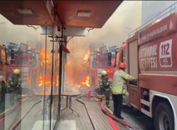 حريق في محل كباب في ساريير بإسطنبول