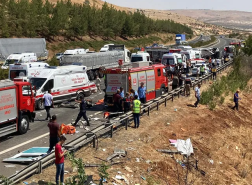 مصرع 15 وإصابة 22 في حادث مروري بغازي عنتاب التركية