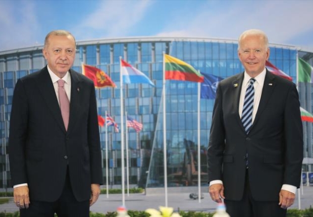 جانب من لقاء الرئيس التركي أردوغان ونظيره الأمريكي بايدن