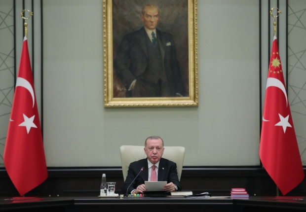 أردوغان خلال ترؤسه اجتماع الحكومة التركية-الأناضول