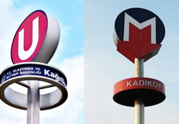 حل الحرف U، وهو الحرف الأول لكلمة "النقل" باللغة التركية، محل شعار M الأيقوني المستخدم في المترو