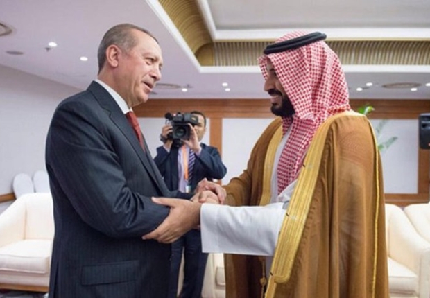 لقاء سابق بين الرئيس اردوغان وولي العهد السعودي الأمير محمد بن سلمان