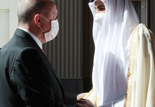 لقاء سابق بين أردوغان وأمير قطر في الدوحة