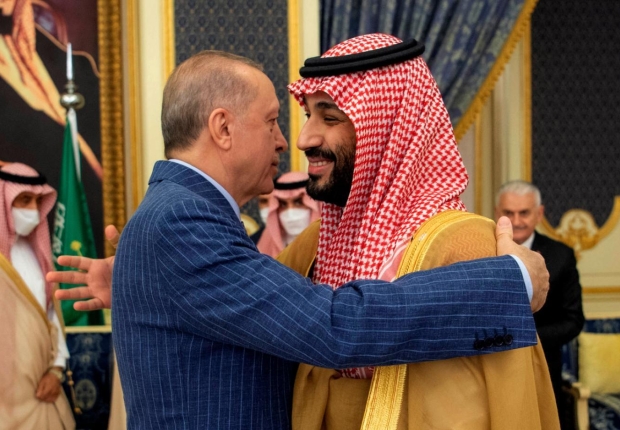 الرئيس أردوغان في لقاء سابق مع الأمير محمد بن سلمان