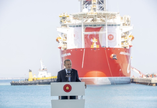 أردوغان يلقي كلمة في حفل بميناء طاش أوجو بولاية مرسين-الأناضول