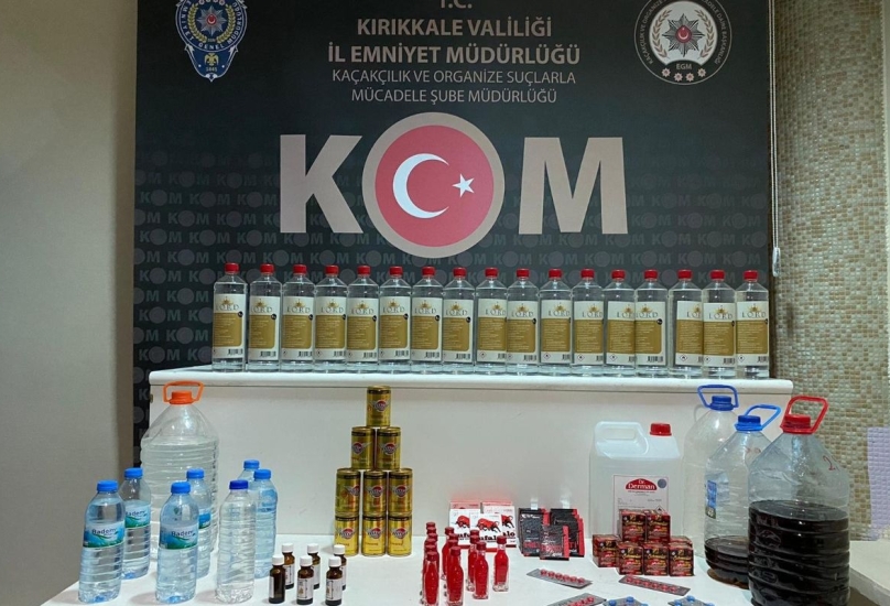 مشروبات كحولية مهربة تم ضبطها في كيريكالي وسط تركيا-الأناضول