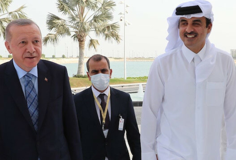 لقاء سابق بين الرئيس أردوغان وأمير قطر الشيخ تميم بن حمد