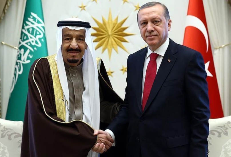 لقاء سابق بين الرئيس التركي والملك سلمان