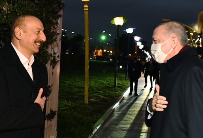 الرئيس الأذربيجاني يستقبل نظيره التركي في باكو