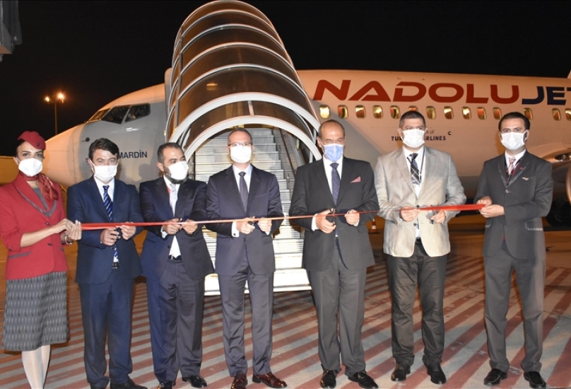 استقبال أول طائرة تركية في مطار رفيق الحريري الدولي
