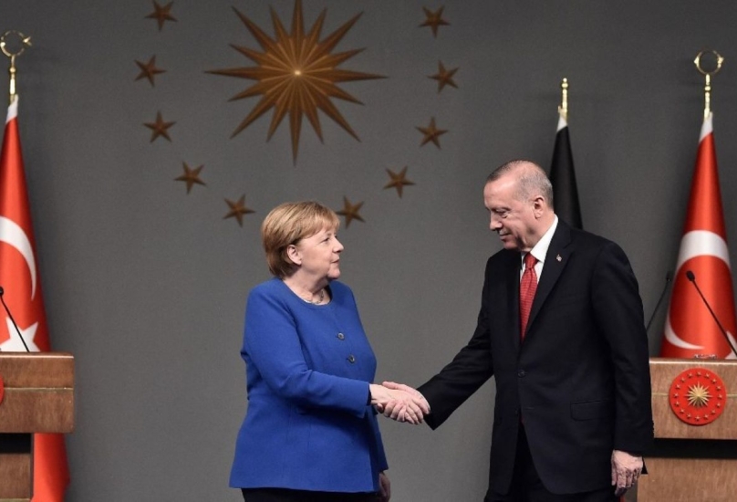 لقاء سابق بين الرئيس التركي والمستشارة الألمانية