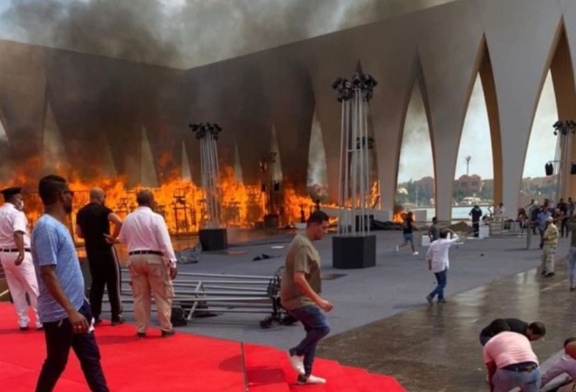 اشتعال الحريق في موقع افتتاح مهرجان الجونة السينمائي قبل 24 ساعة من انطلاقه