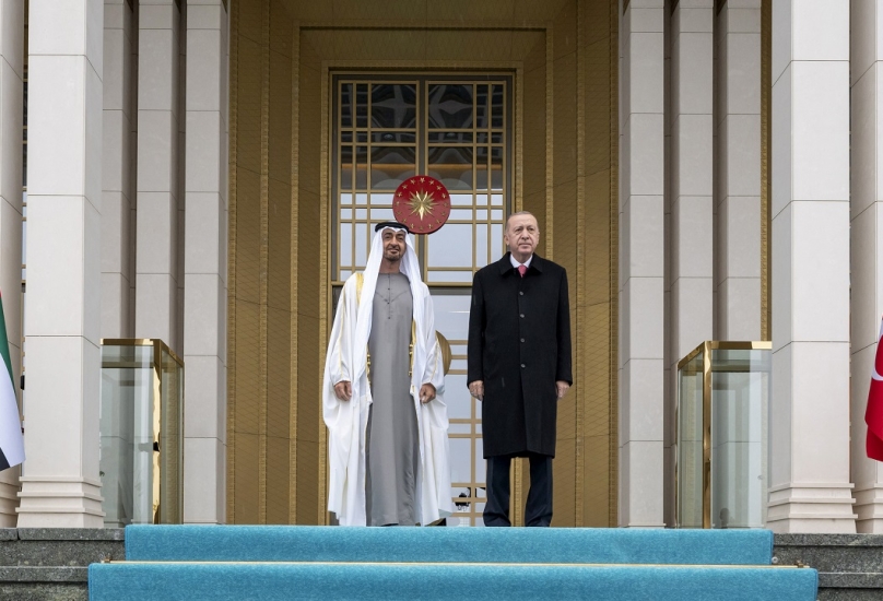 اردوغان وبن زايد في قصر الرئاسة بأنقرة