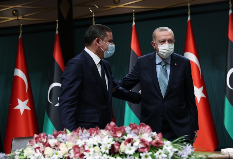 الرئيس التركي (يمين) ورئيس الوزراء الليبي في أنقرة-أرشيف