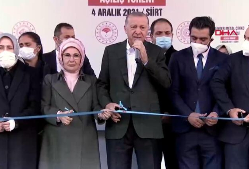أردوغان خلال افتتاحه عدة مشاريع بمدينة سرت التركية