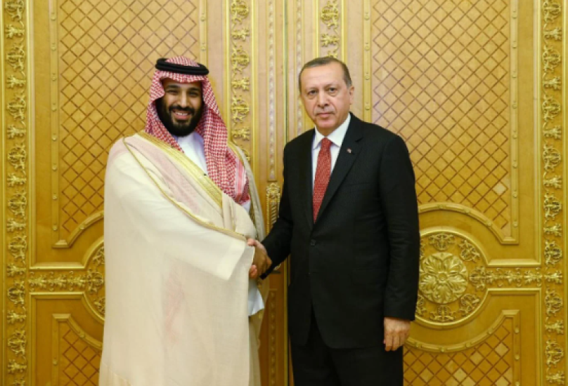 لقاء سابق بين الرئيس التركي وولي العهد السعودي