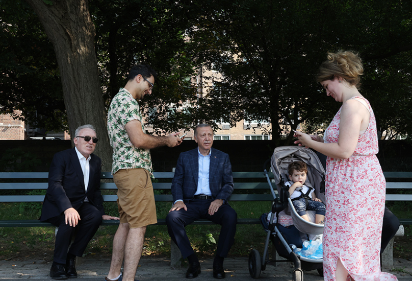 اردوغان يلتقي بأمريكيين في حديقة سنتراك بارك في نيويورك