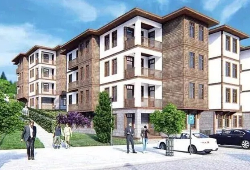 رسم هندسي شكل أحد مباني مشروع الإسكان الكبير بتركيا